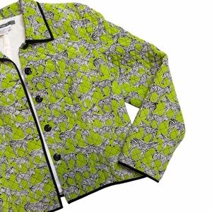 Vintage 100% silk quilted zebra jacket size 12